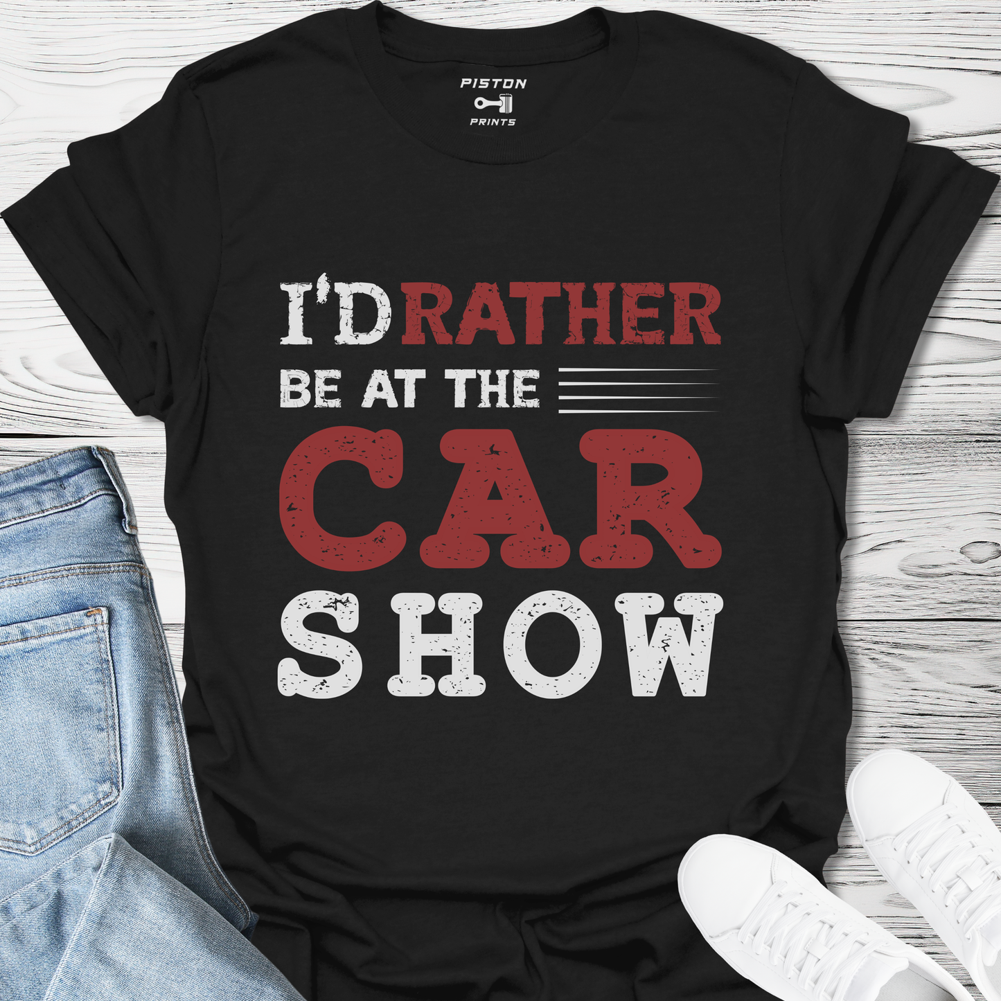 I'd rather be at the car show - T-Shirt