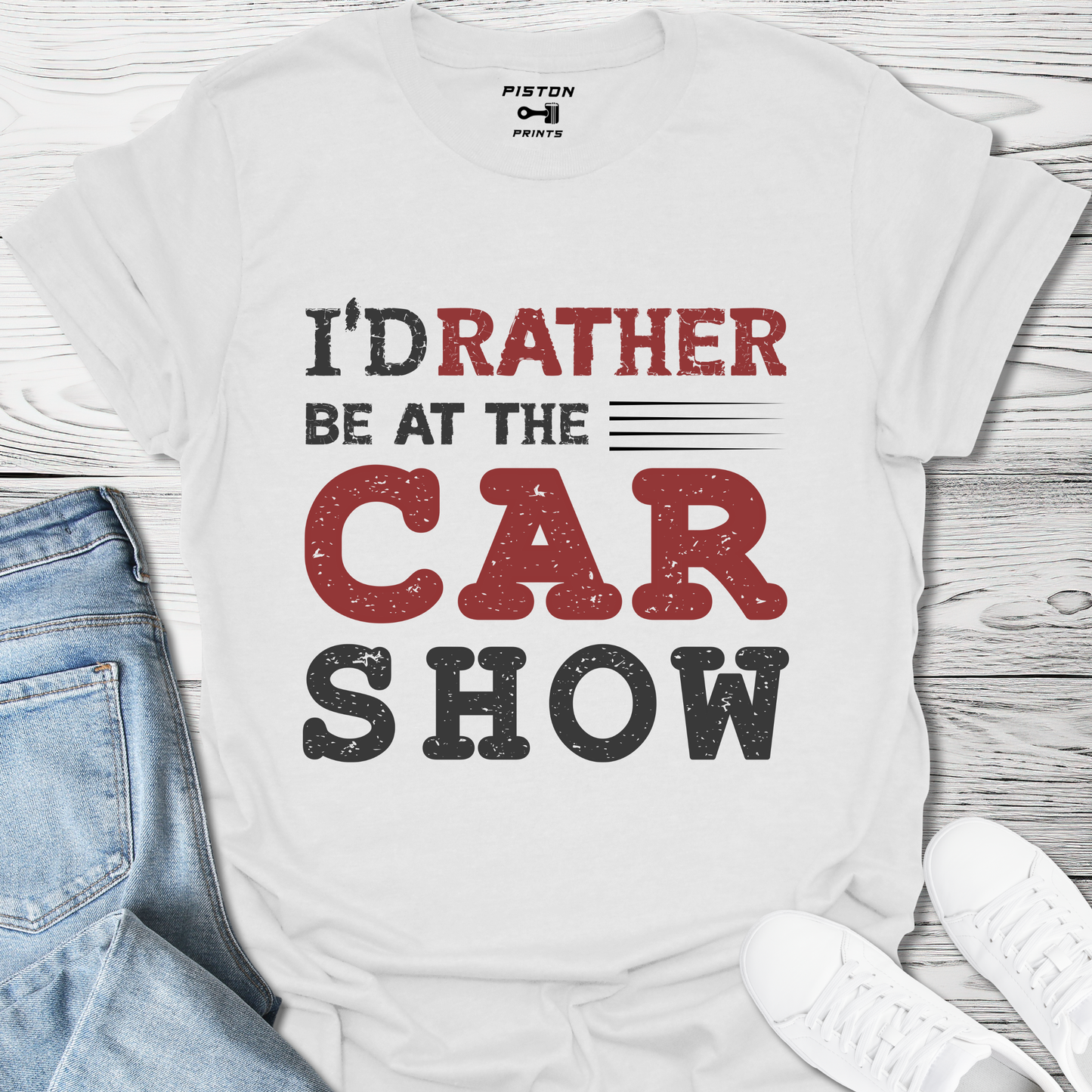 I'd rather be at the car show - T-Shirt